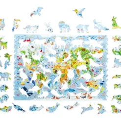 Clearance Unidragon Kids World Map Wooden Puzzle - 100 Pieces