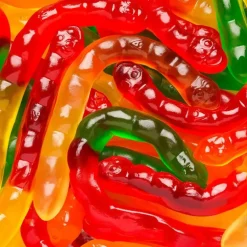 New Albanese Confectionery Large Assorted Fruit Gummi Worms 5 lb. Bag