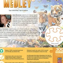 New MasterPieces Medley - Tiger & Butterflies - 300 Piece EzGrip Puzzle