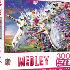 Sale MasterPieces Medley - Unicorns & Butterflies - 300 Piece EzGrip Puzzle