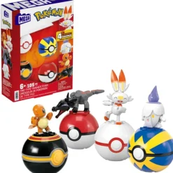 New Mattel MEGA Pokémon Fire-Type Team Building Toy Kit