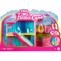 Clearance Mattel Mini Barbieland Doll And Accessories - House with Pink Slide