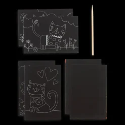 Ooly Mini Kit Scratch and Scribble Scratch Art Kit - Cutie Cats