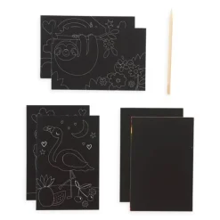 Ooly Mini Kit Scratch and Scribble Scratch Art Kit - Funtastic Friends