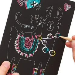 Ooly Mini Kit Scratch and Scribble Scratch Art Kit - Funtastic Friends