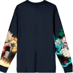 Clearance Bio World My Hero Academia: Deku & Bakugo - Long Sleeve Unisex Pre-pack Tee