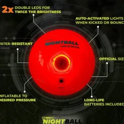 Best Tangle Nightball Glow in the Dark Light Up Soccer Ball Orange