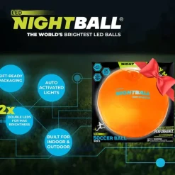 Best Tangle Nightball Glow in the Dark Light Up Soccer Ball Orange