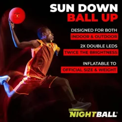 Hot Tangle Nightball Glow in the Dark Light Up Basketball Red