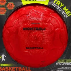 Hot Tangle Nightball Glow in the Dark Light Up Basketball Red