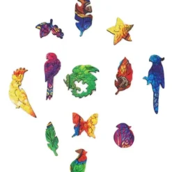 New Unidragon Playful Parrots Wooden Puzzle