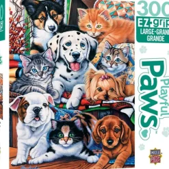 Best MasterPieces Playful Paws - Hide and Seek - 300 Piece EzGrip Puzzle