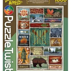 Sale Maynards Puzzle Twist - Cabin Rules - 1,000 Piece Puzzle
