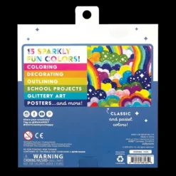 Ooly Rainbow Sparkle Glitter Markers - Set of 15