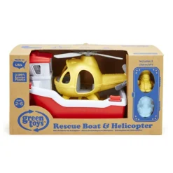 Clearance Green Toys Rescue Boat and Helicopter