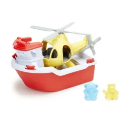 Clearance Green Toys Rescue Boat and Helicopter