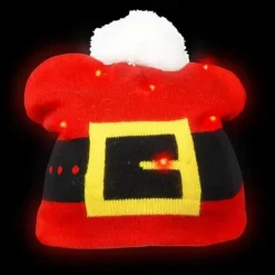 New The Toy Network Santa Belt Light-Up Beanie Hat