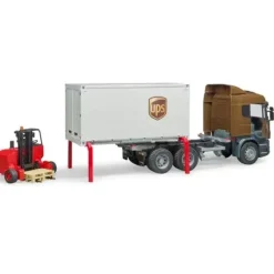 Hot Bruder SCANIA R-Series UPS logistics truck with forklift