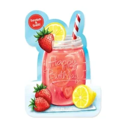 Clearance Peaceable Kingdom Scratch & Sniff Birthday Card - Strawberry Lemonade