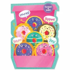 Online Peaceable Kingdom Scratch & Sniff Birthday Card - Box of Donuts