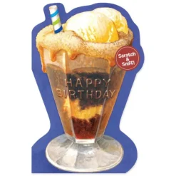 New Peaceable Kingdom Scratch & Sniff Birthday Card - Root Beer Float
