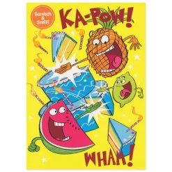 New Peaceable Kingdom Scratch & Sniff Birthday Card - Fruit Punch Cake