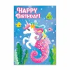 Sale Peaceable Kingdom Sea Horse/Unicorn Glitter Birthday Card