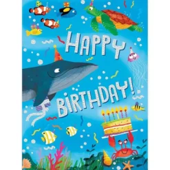 Outlet Peaceable Kingdom Sea Life Foil Birthday Card