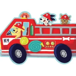 Discount Peaceable Kingdom Shiny Fire Truck Pups Floor Puzzle - 39 Pieces