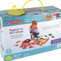 Discount Peaceable Kingdom Shiny Fire Truck Pups Floor Puzzle - 39 Pieces