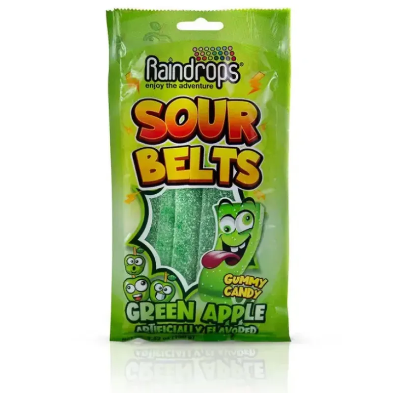 Sale Raindrops Sour Belts Green Apple 3.52 oz.