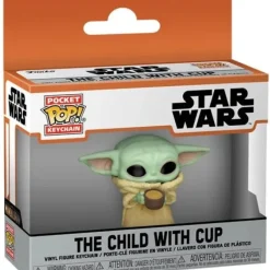Outlet Funko Star Wars: The Mandalorian - The Child with Cup Pocket Pop! Key Chain