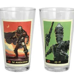 Discount Bio World Star Wars The Mandalorian & IG-11 16 oz. Glass Set