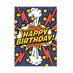 New Peaceable Kingdom Super Hero Foil Birthday Card