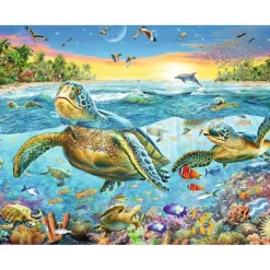Hot Ravensburger Swim with Sea Turtles 100 Piece Puzzle