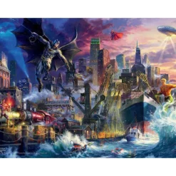 Ceaco Thomas Kinkade DC Comics - Showdown at Gotham Pier - 1000 Piece Puzzle