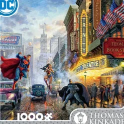 New Ceaco Thomas Kinkade DC Comics - Batman, Superman & Wonder Woman: The Trinity - 1000 Piece Puzzle