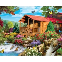 Outlet MasterPieces Time Away - Cascading Cabin - 1000 Piece Puzzle