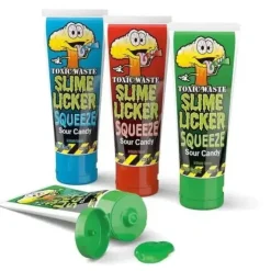 New Albanese Confectionery Toxic Waste Slime Licker Squeeze Assorted Flavors 2.47 oz.