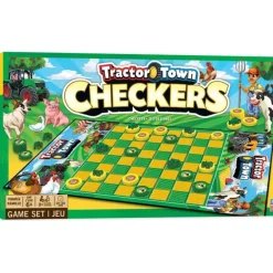 Online MasterPieces Tractor Town Checkers Board Game