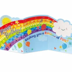 New Peaceable Kingdom Tri Fold Birthday Card - Rainbow