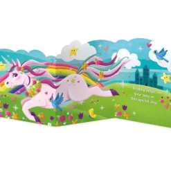 New Peaceable Kingdom Tri Fold Birthday Card - Unicorn