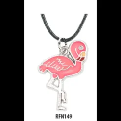 Hot Squire Boone Village Wildlife Mood Necklace - Flamingo