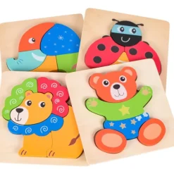 Best Great Playthings Wooden Animal Chunky Puzzle - Set of 4