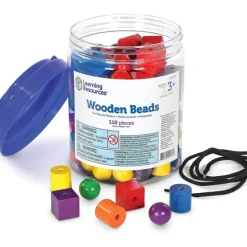 Hot Learning Resources Wooden Beads - Lacing