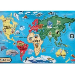 Clearance Melissa u0026 Doug World Map Floor Puzzle - 33 Pieces