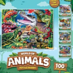 Sale MasterPieces World of Animals - Reptile Friends - 100 Piece Puzzle
